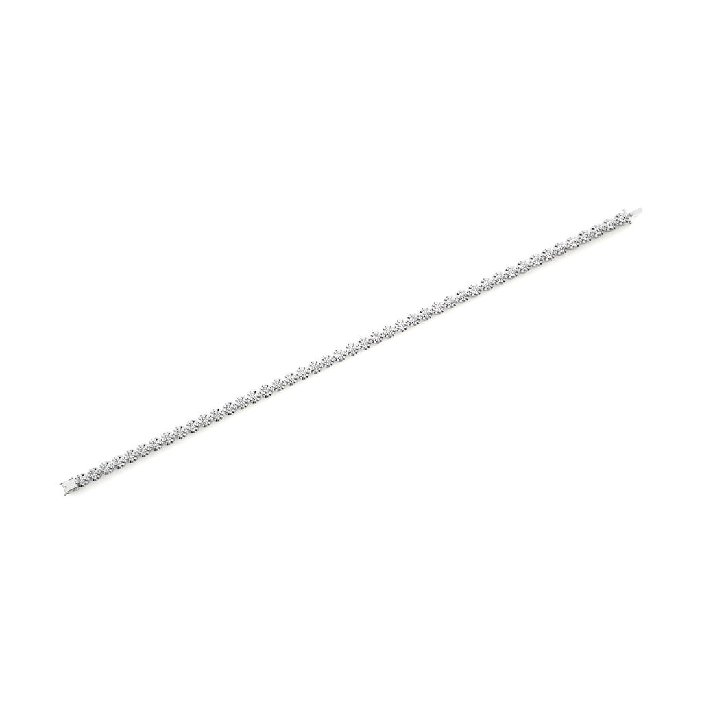 18K White Gold-Plated Sterling Silver 2.46ct Lab Diamond Tennis Bracelet