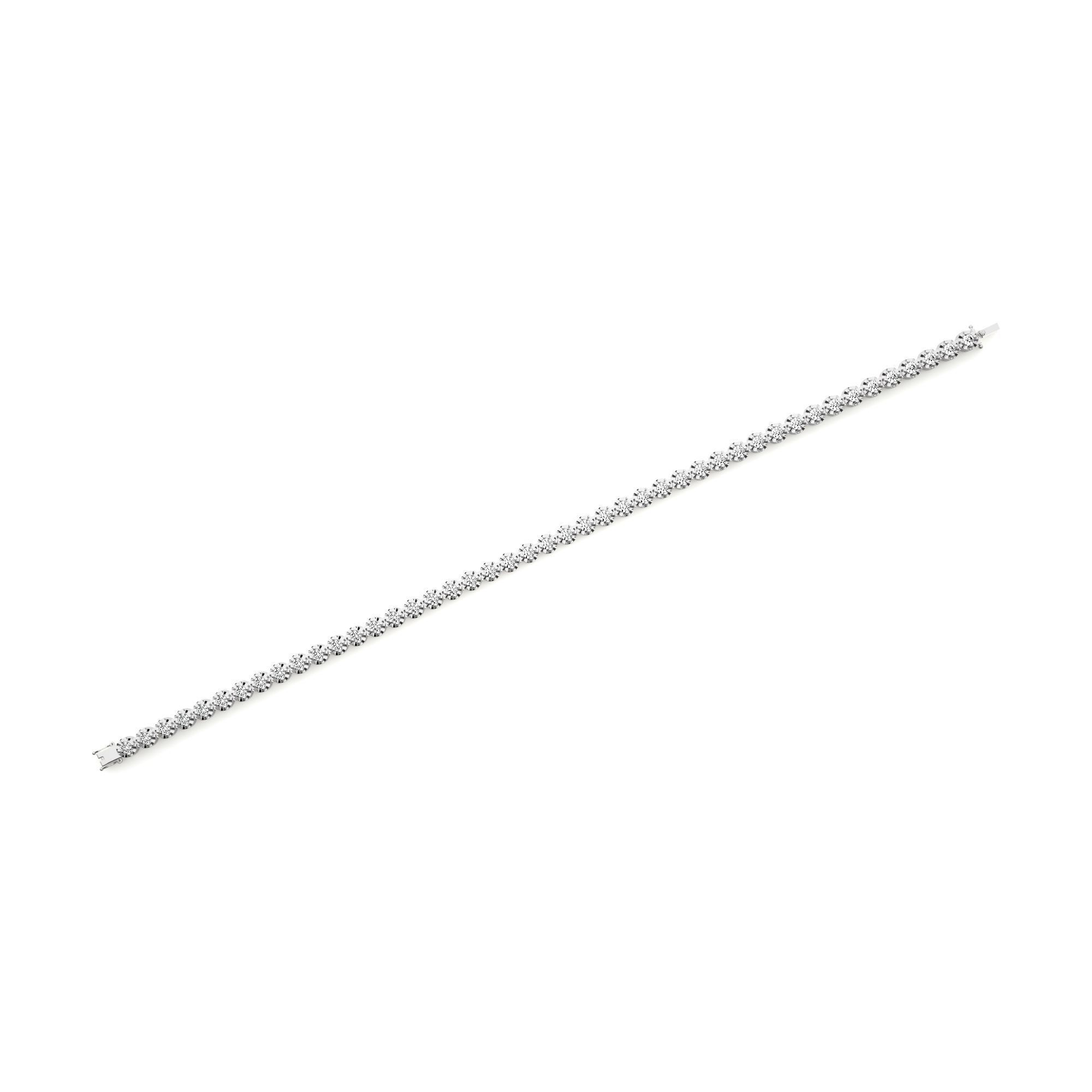18K White Gold-Plated Sterling Silver 2.46ct Lab Diamond Tennis Bracelet
