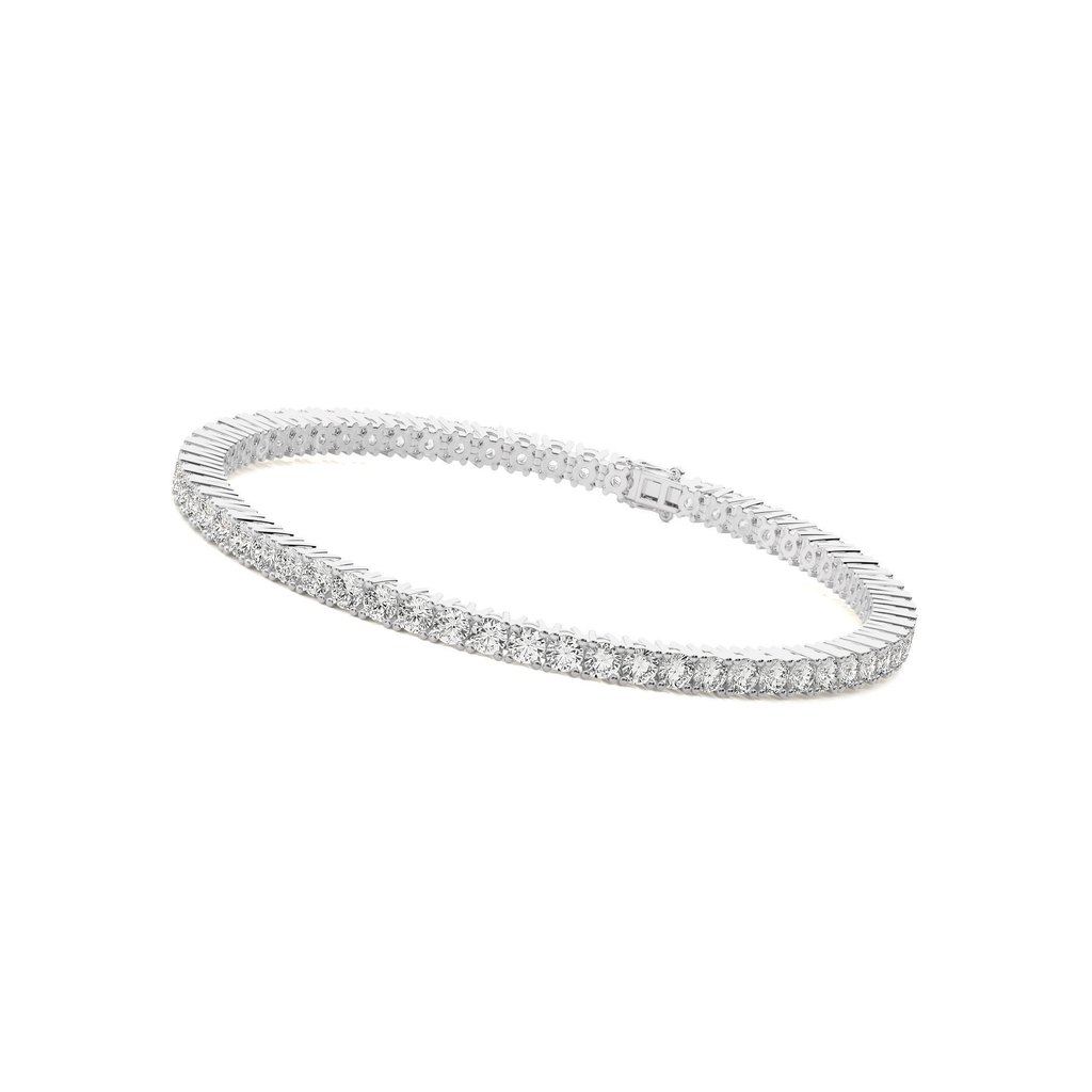 18K White Gold-Plated Sterling Silver 2.46ct Lab Diamond Tennis Bracelet