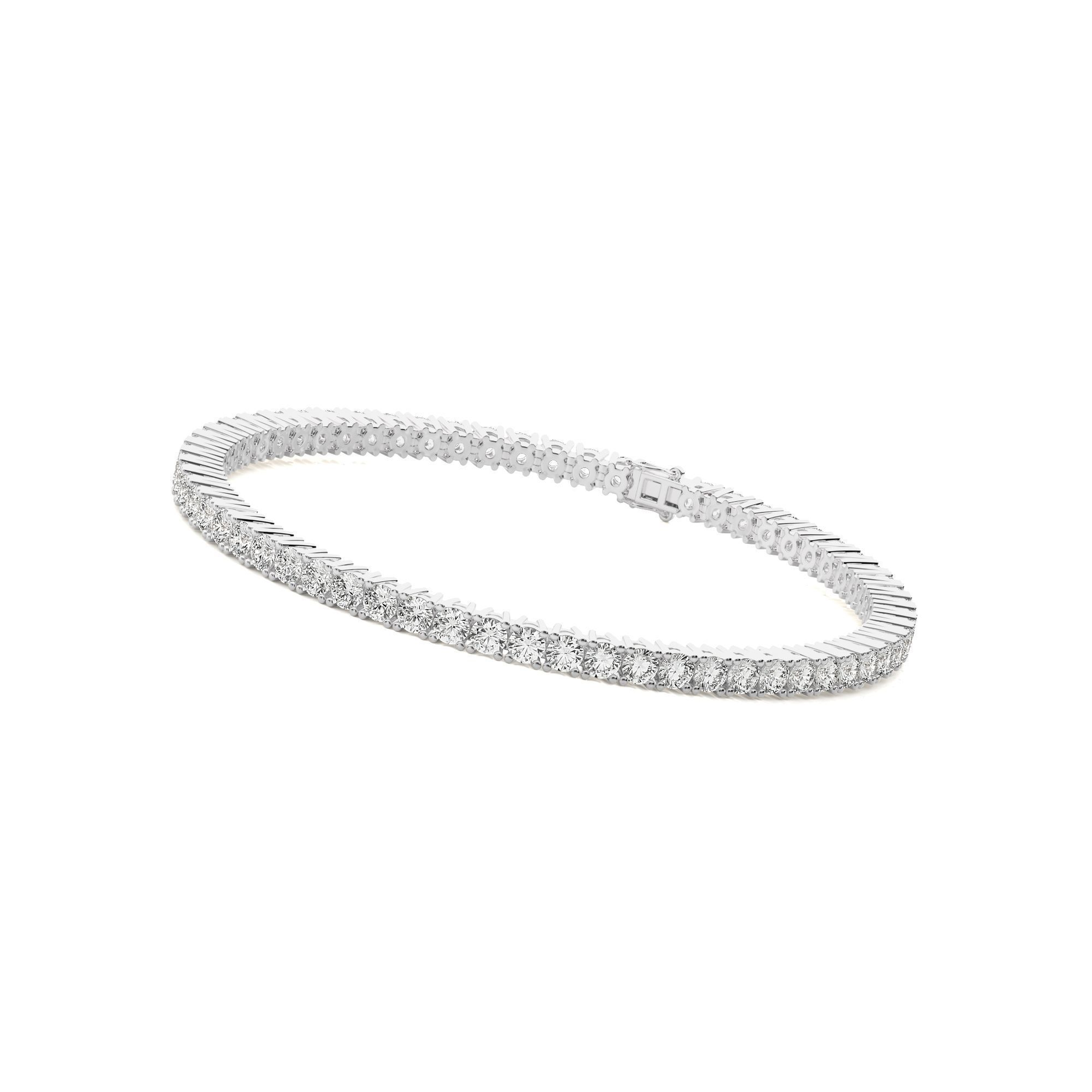 18K White Gold-Plated Sterling Silver 2.46ct Lab Diamond Tennis Bracelet